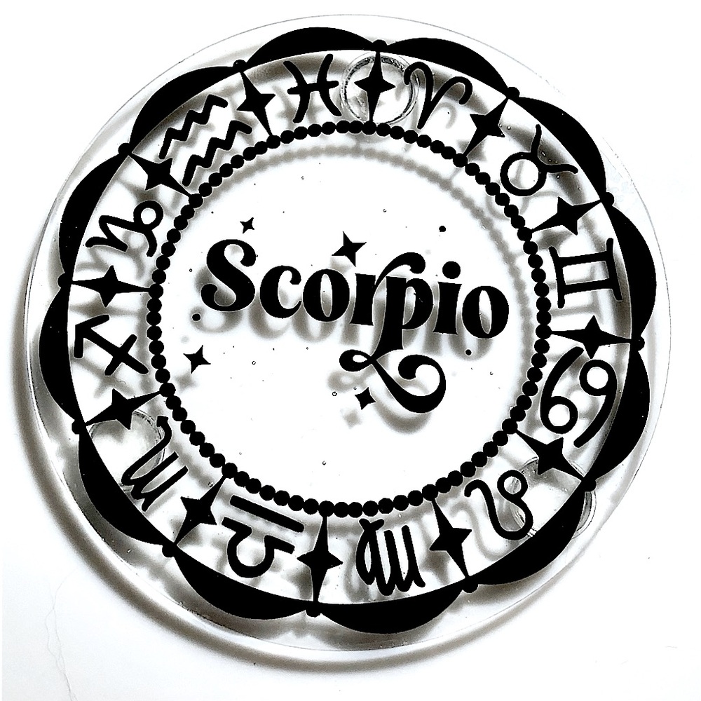 ✨Handmade✨♏️Scorpio  Zodiac Coaster set of 4 - Picture 4 of 8